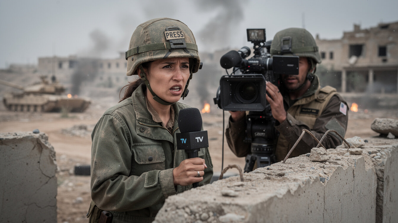 war correspondent filming